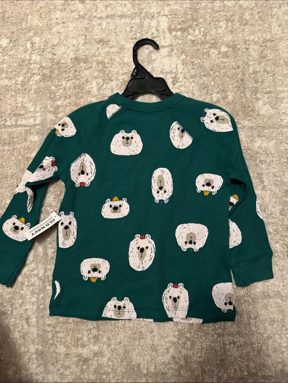 Old Navy Teal Green Toddler Polar Bear Thermal Shirt size 3T-NWT